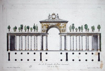 Riemukaari du Pont Tournant (väri litho) tekijältä French School