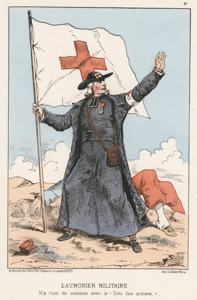 Sotilaspappi (värillinen kaiverrus) tekijältä French School