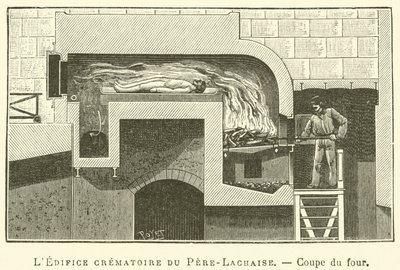 Pere-Lachaisen krematorio, uunin osa (kaiverrus) tekijältä French School