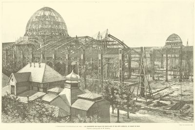 Vuoden 1889 maailmanlaajuinen näyttely, Kuvataide- ja vapaataidepalatsin puitteet, Champ de Marsissa, M Godefroyn valokuvan mukaan (kaiverrus) tekijältä French School