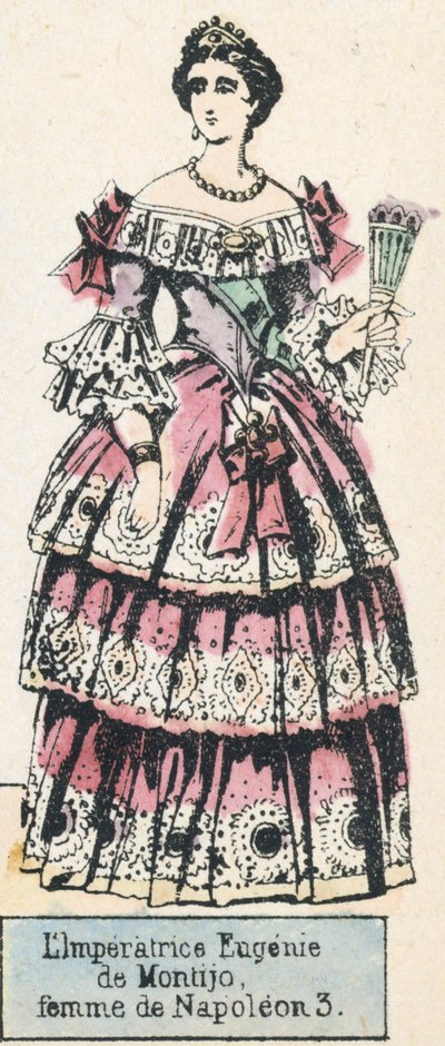 Keisarinna Eugenie de Montijo, Napoleon 3:n vaimo (värillinen kaiverrus) tekijältä French School
