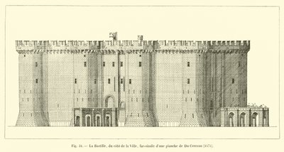 La Bastide, kaupungin puolelta, faksimile Du Cerceaun levystä, 1575 tekijältä French School