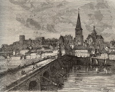 La Charite sur Loire - La Charite-sur-Loire - Nievre, Burgundin alueella - kaiverrus "France illustree: maantiede, historia, tilastohallinto" V.-A. Maltaanruskea. 1884 tekijältä French School