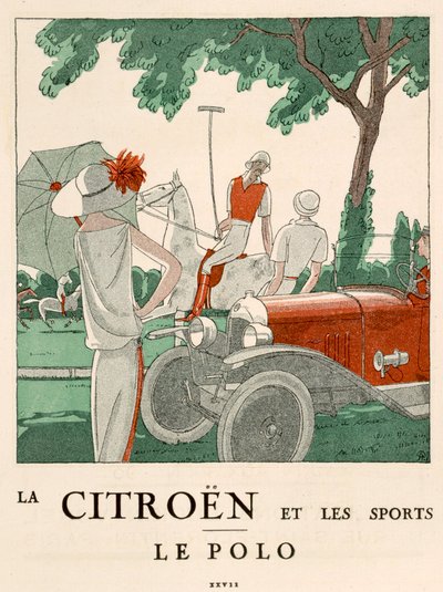 Citroen ja Sports Polo, n.1914 (värilitro). tekijältä French School