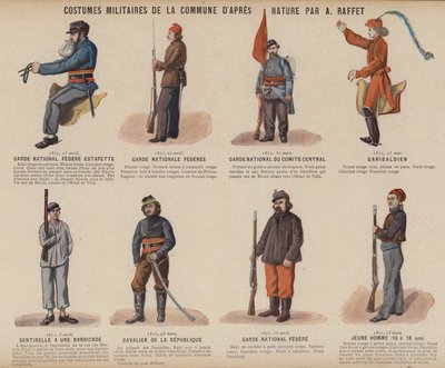 Pariisin kommuuni, Kommuunin sotilasasut, A Raffet (väri litho) tekijältä French School