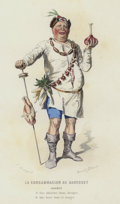 The Damnation of Bancquet (värillinen kaiverrus) tekijältä French School