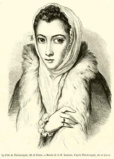 Theotocopulin tytär, joka tunnetaan nimellä el Greco (kaiverrus) tekijältä French School
