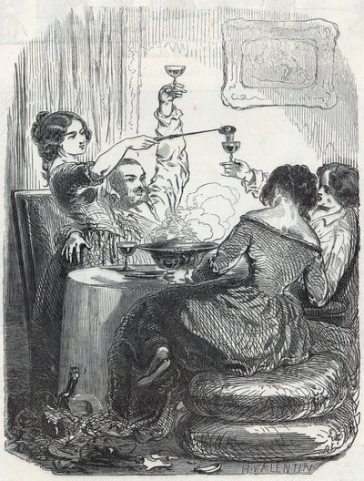 La Maison Doree -ravintola sijaitsee osoitteessa 20, Boulevard des Italians, Pariisin 9. kaupunginosassa – Edmond Texierin kaiverrus Tableau-de-Parisissa 1852 tekijältä French School