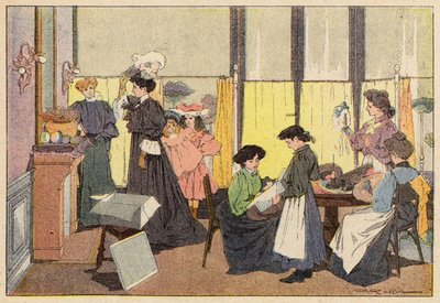 The Milliner, The Milliner (väri litho) tekijältä French School