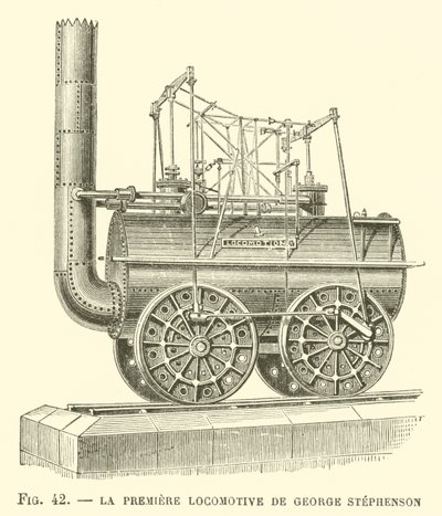 La Premiere Locomotive de George Stephenson (kaiverrus) tekijältä French School