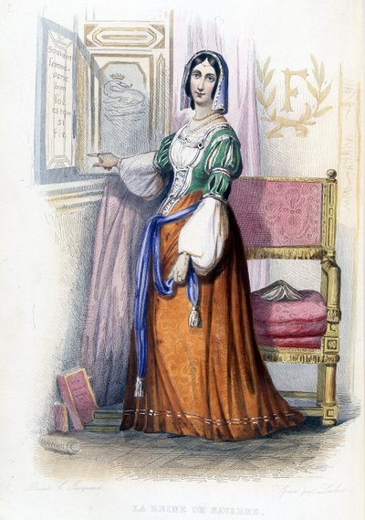 Navarran kuningatar (Margarita?) - teoksessa "" Le Plutarque francais"", toim. Mennechet tekijältä French School