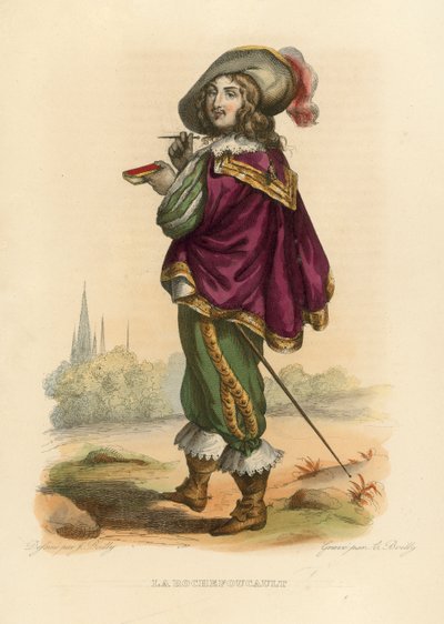La Rochefoucauld (värillinen kaiverrus) tekijältä French School