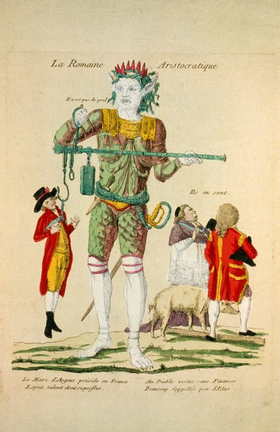 La Romaine Aristocratique, pubi. 1789 (käsinvärinen kaiverrus) tekijältä French School