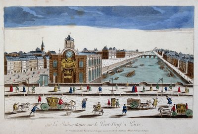 La Samaritaine (vesipumppu) Pont Neufilla Pariisissa - optinen näkymä tekijältä French School
