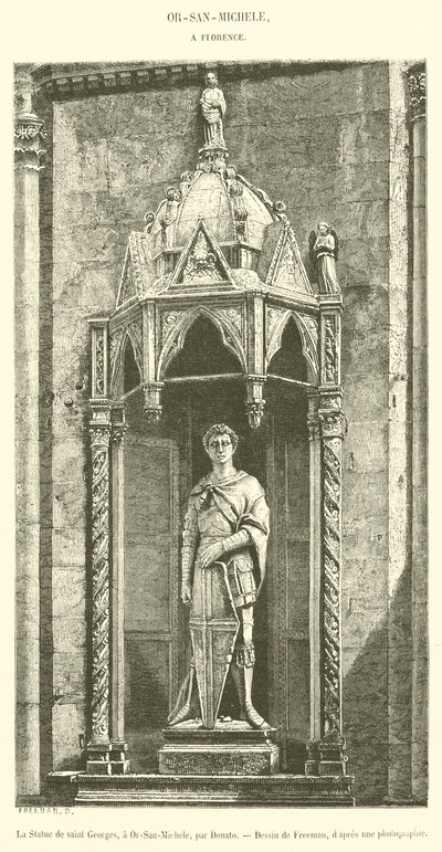 La Statue de Saint Georges, or-San-Michele (kaiverrus) tekijältä French School