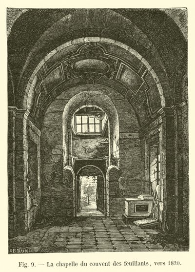 Feuillanttien luostarin kappeli, noin 1820 tekijältä French School