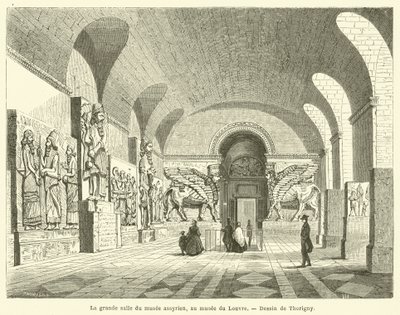 Assyrialaisen museon suuri sali Louvren museossa tekijältä French School
