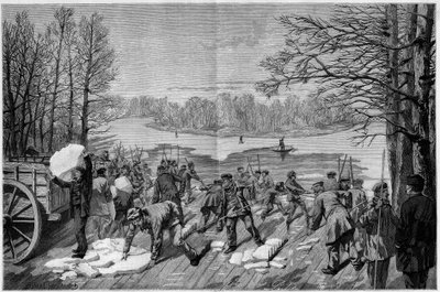 Jään kerääminen Bois de Vincennesin jäätyneiltä järviltä, ​​teoksessa The Illustrous World, 1887. tekijältä French School