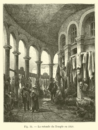Temppelin rotunda vuonna 1840 tekijältä French School