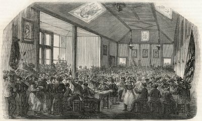 Venemiesten taverna Bercyssä 1800-luvulla - Edmond Texierin kaiverrus Tableau-de-Parisissa 1852 tekijältä French School