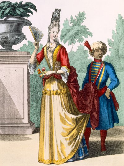 Nainen kesämekossa, n. 1690-1700 tekijältä French School