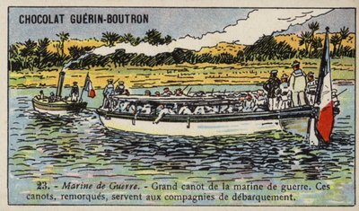 Iso ranskalainen laivaston leikkuri (chromolitho) tekijältä French School