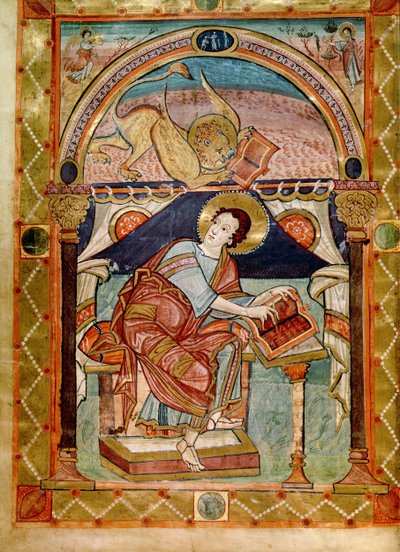 Lat 8850 f.81v St. Mark, ranska, Charlemagnen hovikoulusta tekijältä French School