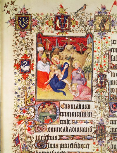 Lat 919 f.77 The Deposition of Christ, Grandes Heures de Duc de Berry, 1409 tekijältä French School