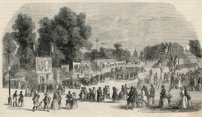Le Carre Marigny kesäkuussa 1848 Pariisissa - Kaiverrus "Tableau-de-Paris" Edmond Texier 1852 tekijältä French School