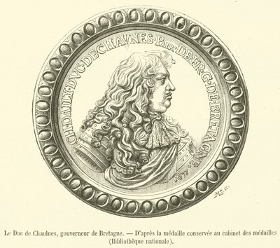 Chaulnesin herttua, Bretagnen kuvernööri (kaiverrus) tekijältä French School