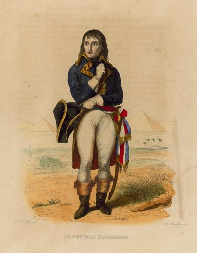 Le General Bonaparte (värillinen kaiverrus) tekijältä French School