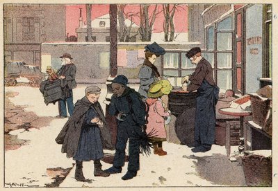 Le Marchand De Marrons, Kastanjanmyyjä (värilitho) tekijältä French School