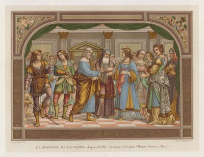 Neitsyen häät Luinin jälkeen, freskomaalaus, Brera-museo, Milano tekijältä French School