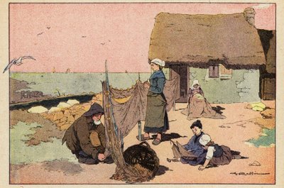Le Pecheur, Kalastaja (väri litho) tekijältä French School