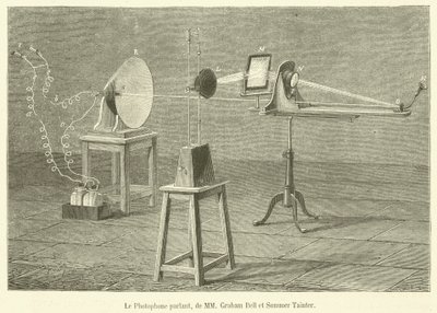 The Talking Photophone, herrat Graham Bell ja Summer Tainter (kaiverrus) tekijältä French School