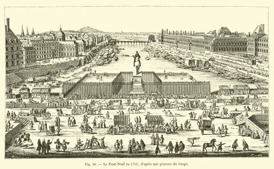 Pont-Neuf vuodelta 1702, tuon ajan kaiverruksesta tekijältä French School