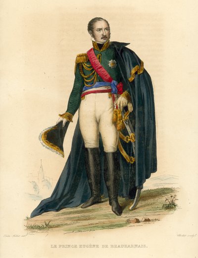Prinssi Eugene de Beauharnais (värillinen kaiverrus) tekijältä French School