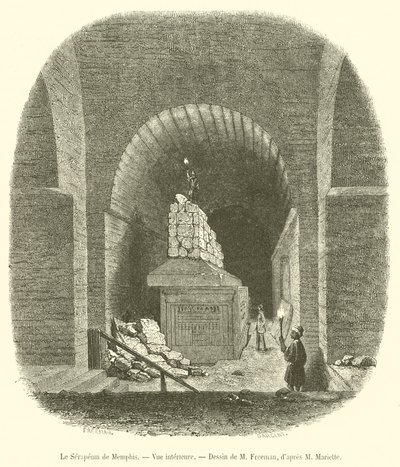Memphisin Serapeum, sisänäkymä (kaiverrus) tekijältä French School