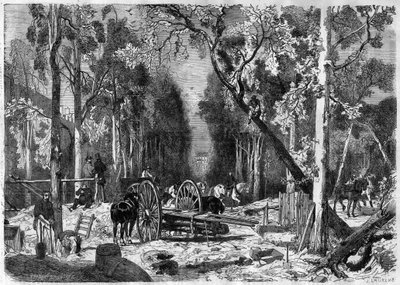 Le bucheron au jardin de Luxembourg Pariisissa 1870 - Kaiverrus vuodelta 1870 tekijältä French School