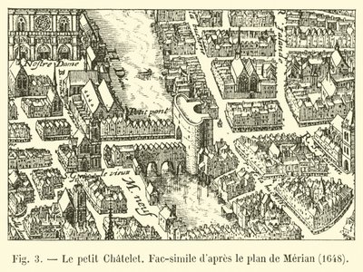 Le petit Chatelet, faksimile Merianin suunnitelmasta, 1648 tekijältä French School