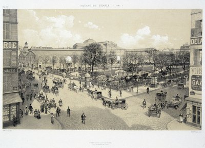 Le square du temple fi 1881 - "Pariisissa kautta aikojen: le temple et la rue Royale", 1800-luvun loppu tekijältä French School