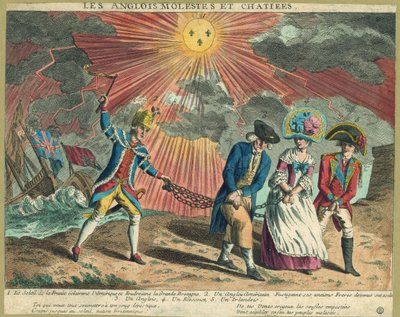The English Molestes and Chatiees, pubi. 1779 (käsinvärinen kaiverrus) tekijältä French School