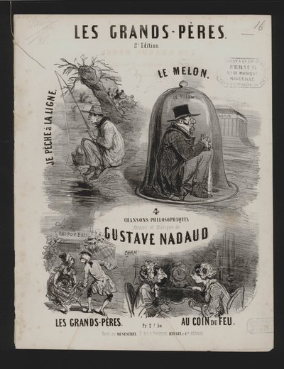 Isoisät, Gustave Nadaudin neljä filosofista laulua (litho) tekijältä French School