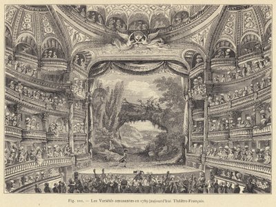 Hauskat lajikkeet vuonna 1789, nyt Theatre-Francais (kaiverrus) tekijältä French School