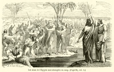 Egyptin vedet muuttuvat vereksi (kaiverrus) tekijältä French School
