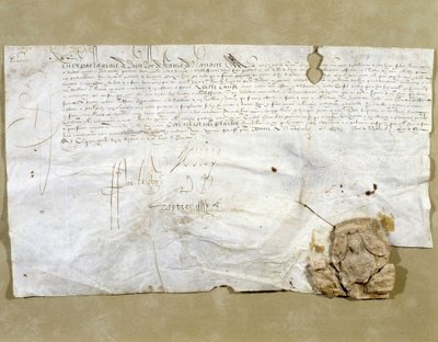 Henri IV:n allekirjoittama kirje, jossa Dinan asetettiin presidentiksi sen jälkeen, kun kaupunki palautettiin hänelle tekijältä French School