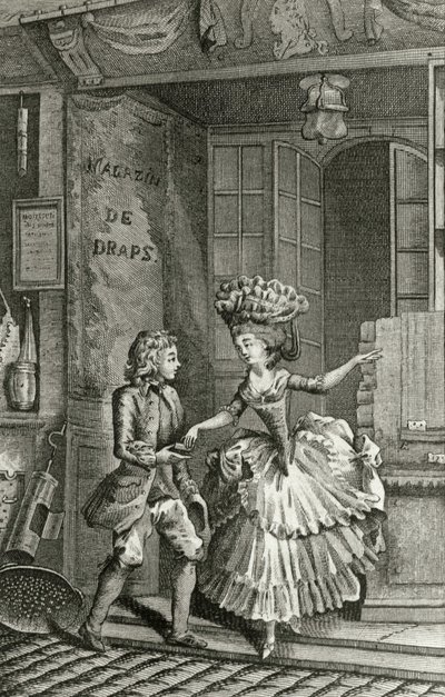 Libertinage - teoksessa "Ranskan tasavallan naisen päivä päivältä", Restif de La Bretonne (1734-1806), Geneve 1791-1794. tekijältä French School