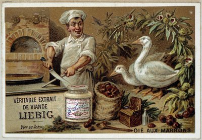 Liébig-reseptit: hanhi kastanjoilla - kromo. Liebig tekijältä French School