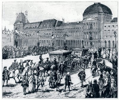 Elämä Ludvig XV:n alaisuudessa: kuningas saapuu Palais des Tuileries