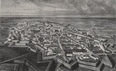 Lillen kaupunki Pohjois-Ranskassa - kaiverrus "La France illustree: geographie, histoire, Administration statistique" kirjoittaja V.A. Maltaanruskea. 1884 tekijältä French School